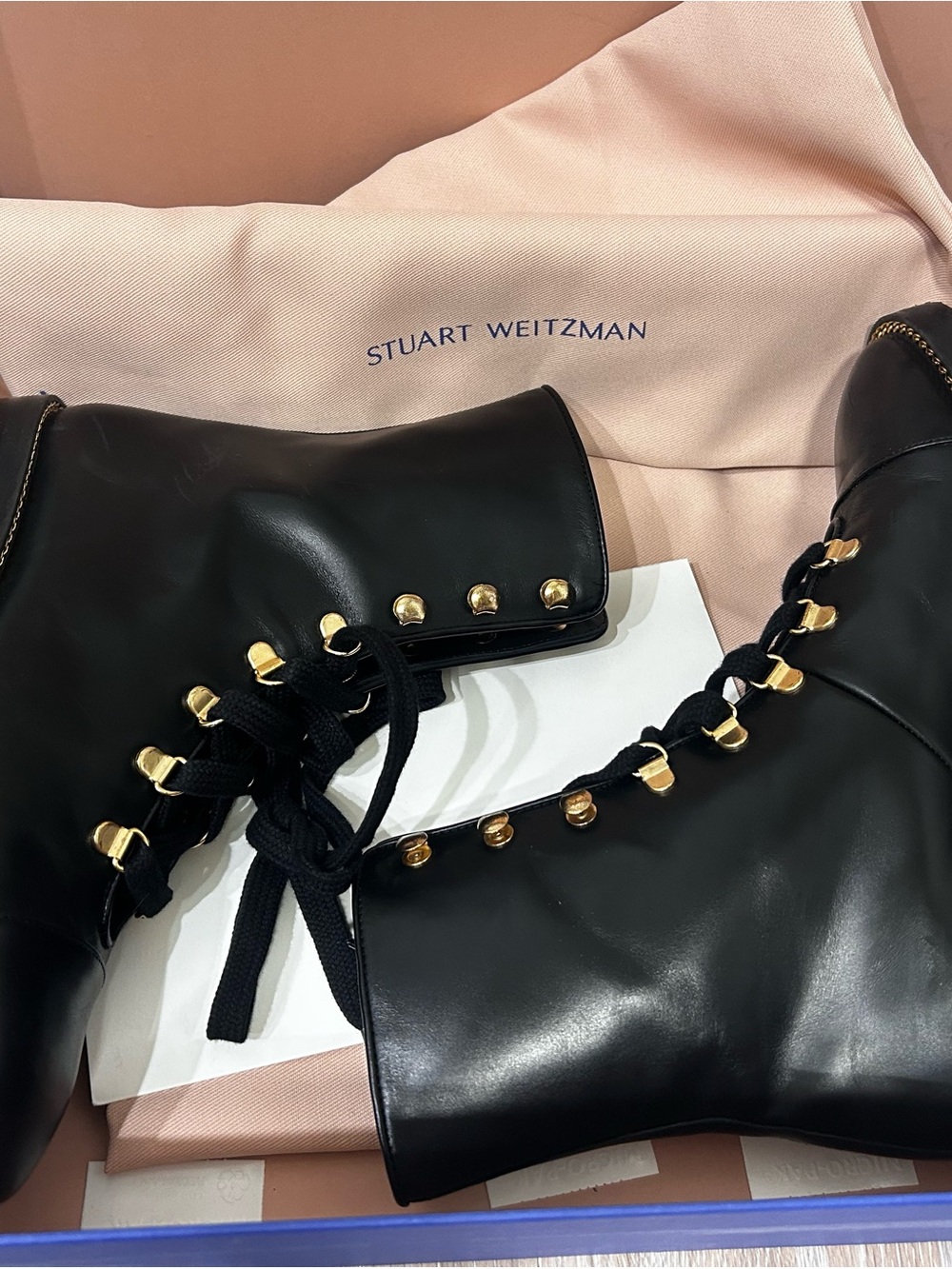 Stuart Weitzman Women's Kolbie Lace-Up Boots - Black - Ankle boots - 38.5 in box